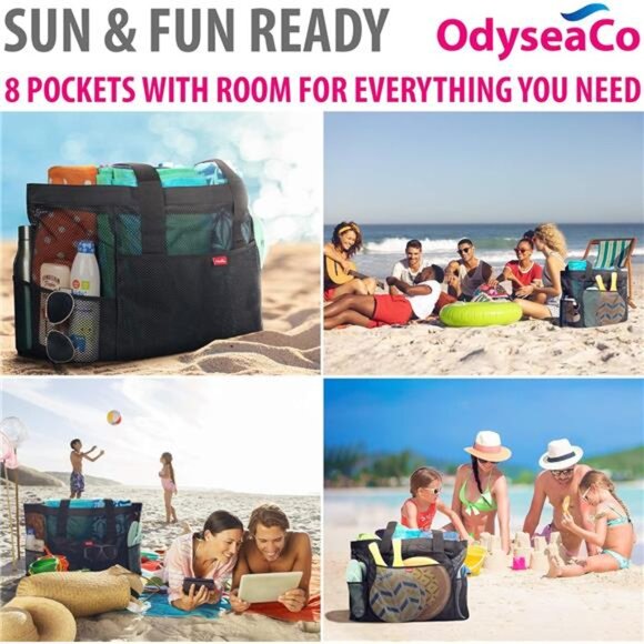 Large Mesh Beach Bag - Beach Tote - Beach Bags Waterproof Sandproof - Beach Bag - Picture 15 of 16